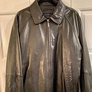 XL Claiborne Black Leather Men’s Jacket